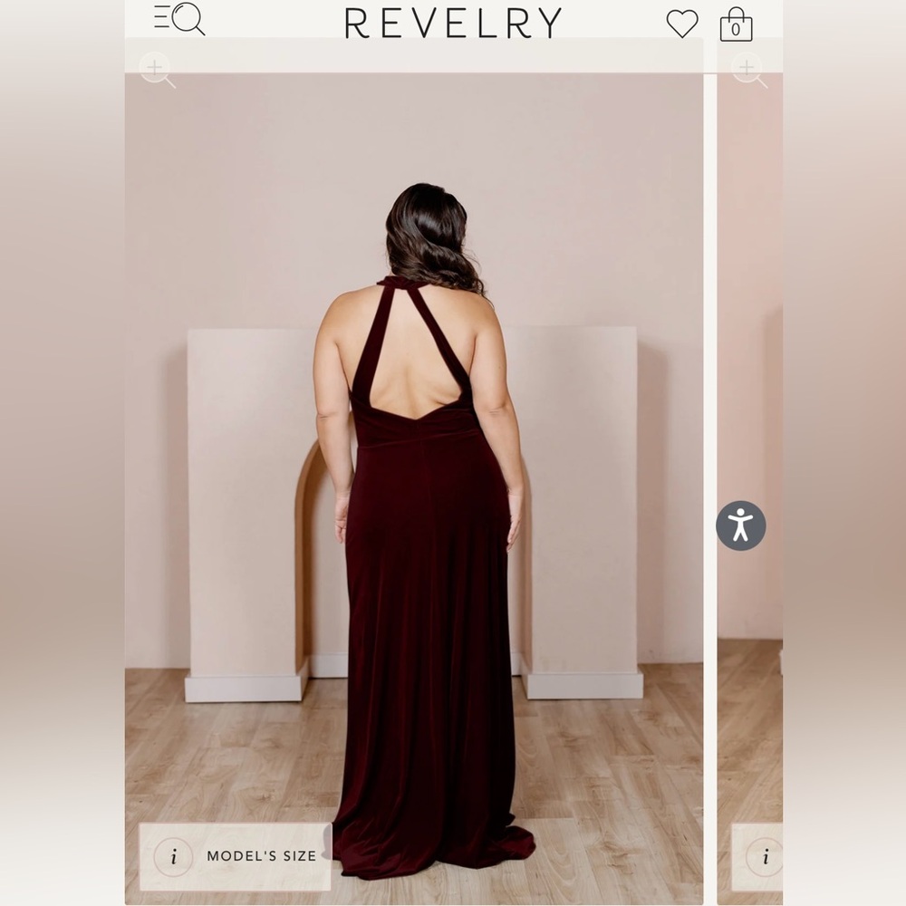 Made-to-order Revelry Tory Bridesmaids dress - velvet - size 12